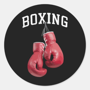 Bold Boxing Gloves Boxing Kickboxing Boxing Lover Classic Round Sticker