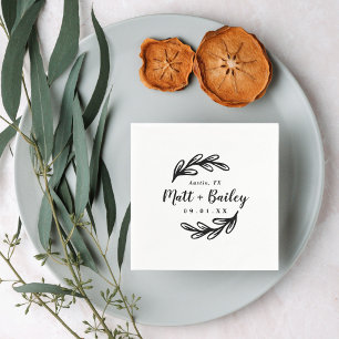 Bold Branch Wedding Monogram Napkin