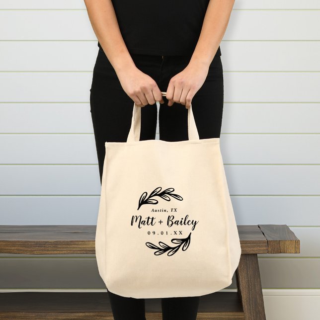 Bold Branch Wedding Monogram Tote Bag (Creator Uploaded)
