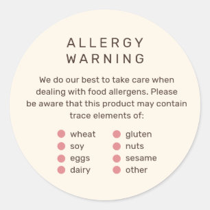 Bold Brand-Ready Bakery Allergen Label