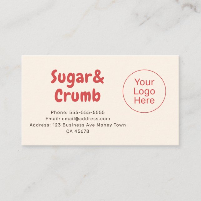 Bold Brand-Ready Bakery Business Card (Front)