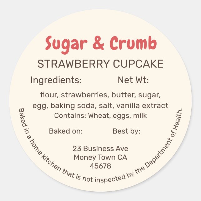 Bold Brand-Ready Bakery Ingredient Label (Front)