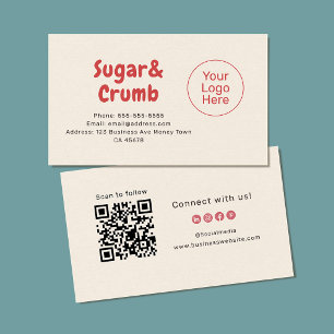 Bold Brand-Ready Bakery QR Code Business Card