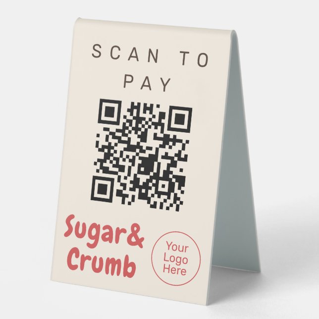Bold Brand-Ready Bakery Scan To Pay Sign (Front)