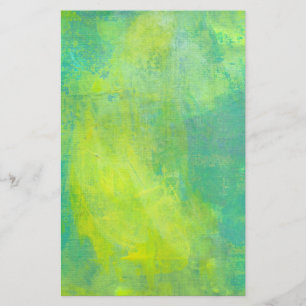 Bold Bright Abstract Design In Green and Yellow Stationery