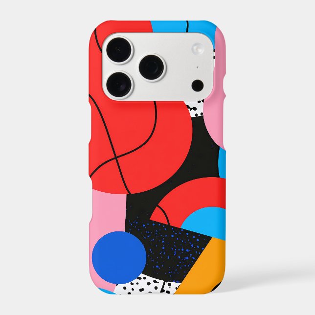 Bold Bright Abstract Shapes Modern iPhone Case (Back)