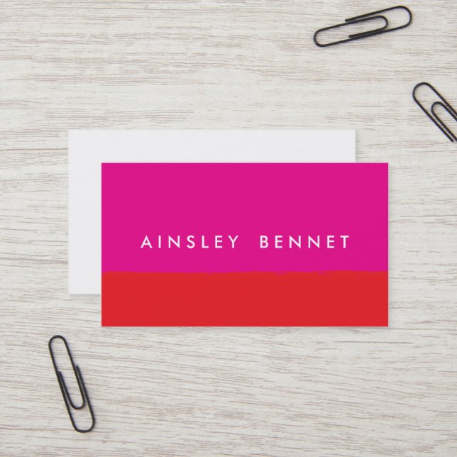 Bold Bright Colour Block Business Cards (Front/Back In Situ)