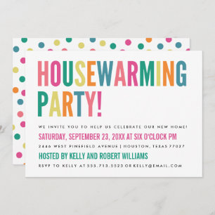 Bold Bright Colour Housewarming Party Invitation