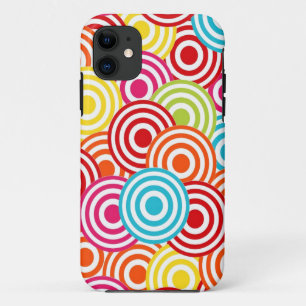 Bold Bright Colourful Concentric Circles Pattern iPhone 11 Case