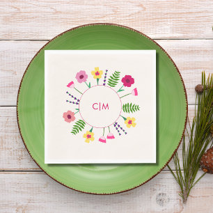 Bold & Bright Colourful Floral Spring Wedding Napkin