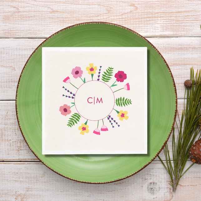 Bold & Bright Colourful Floral Spring Wedding  Napkin (Creator Uploaded)