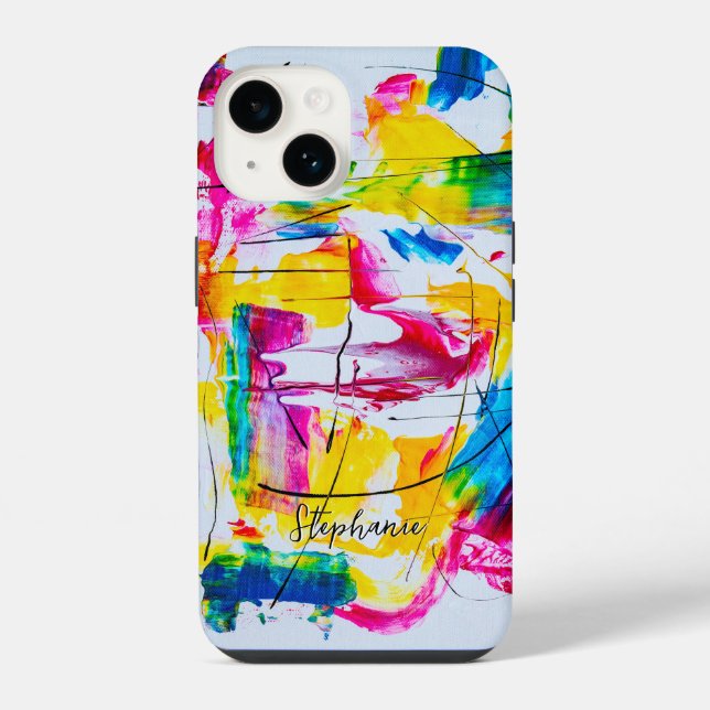Bold Bright Colours Abstract Art  iPhone Case (Back)