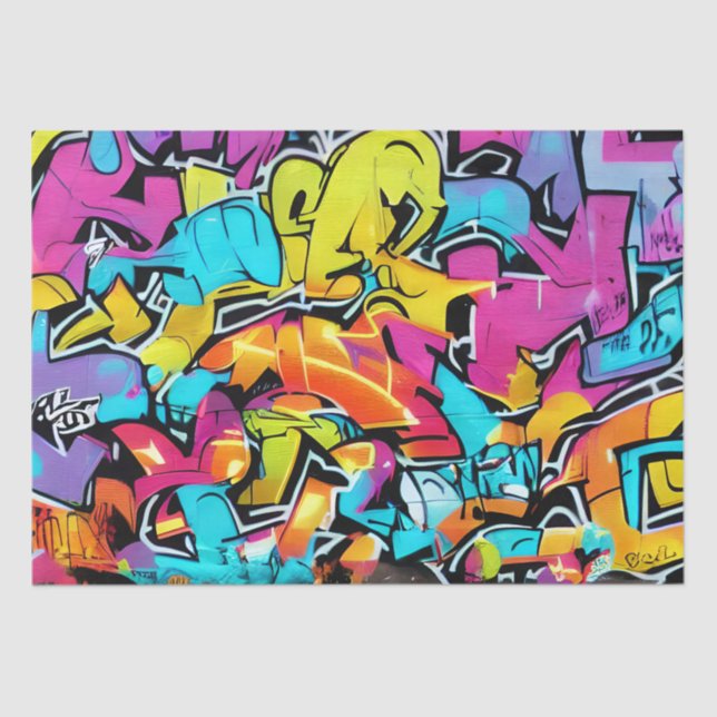 Bold Bright Colours Graffiti Street Art Pattern Tissue Paper (Front)