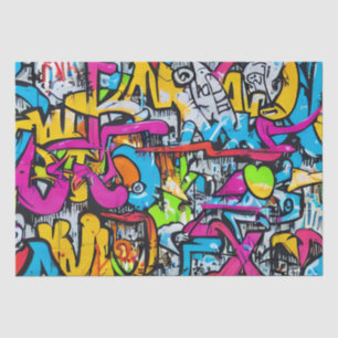 Bold Bright Colours Graffiti Street Art Pattern Tissue Paper