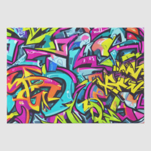 Bold Bright Colours Graffiti Street Art Pattern Tissue Paper