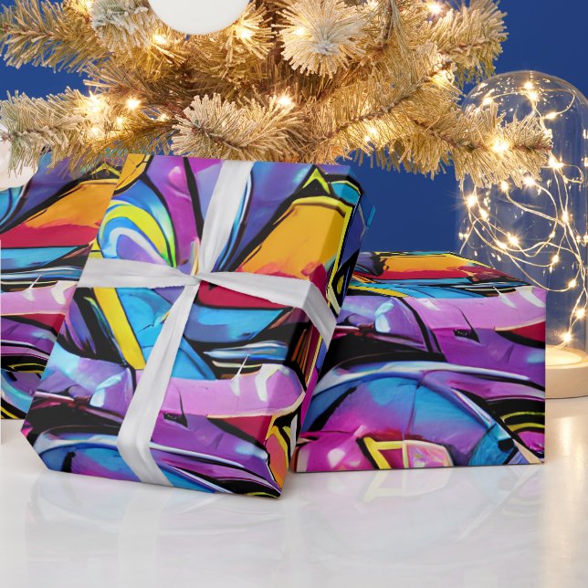 Bold Bright Colours Graffiti Street Art Pattern Wrapping Paper (Holidays)