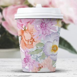 Bold Bright Floral Paper Cups