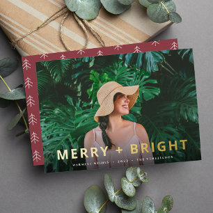 Bold & Bright Full Photo Christmas Foil Holiday Card