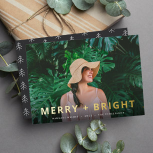 Bold & Bright   Full Photo Christmas Foil Holiday Card