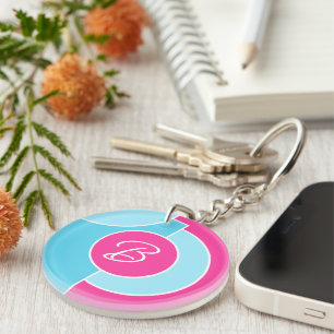 Bold Bright Fun Chic Abstract Circles Art Pattern Key Ring