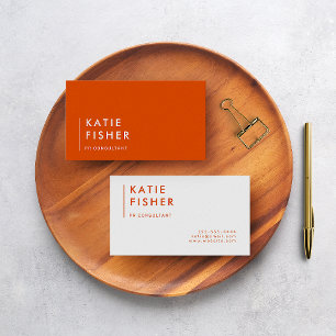 Bold & Bright: Modern Orange & White Business Card