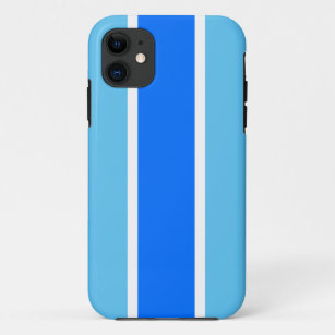 Bold Bright Nautical Blue Centre Stripe Light Sky Case-Mate iPhone Case