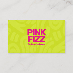 Bold Bright Neon Lime Green Pink Fashion Business Card