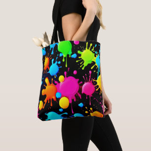 Bold & Bright Paint Splashes Tote Bag