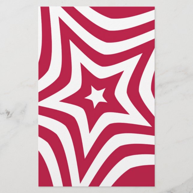 Bold & Bright Red & White Star in a Vector Pattern (Front)