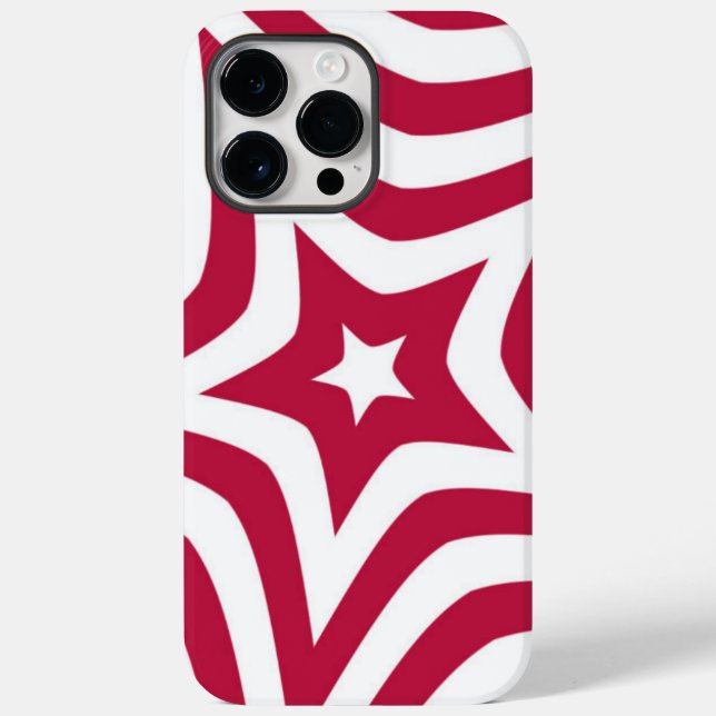 Bold & Bright Red & White Star in a Vector Pattern Case-Mate iPhone Case (Back)