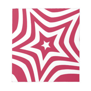 Bold & Bright Red & White Star in a Vector Pattern Notepad