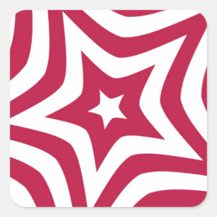 Bold & Bright Red & White Star in a Vector Pattern Square Sticker