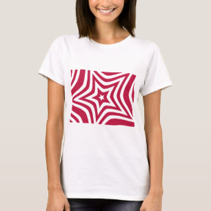Bold & Bright Red & White Star in a Vector Pattern T-Shirt