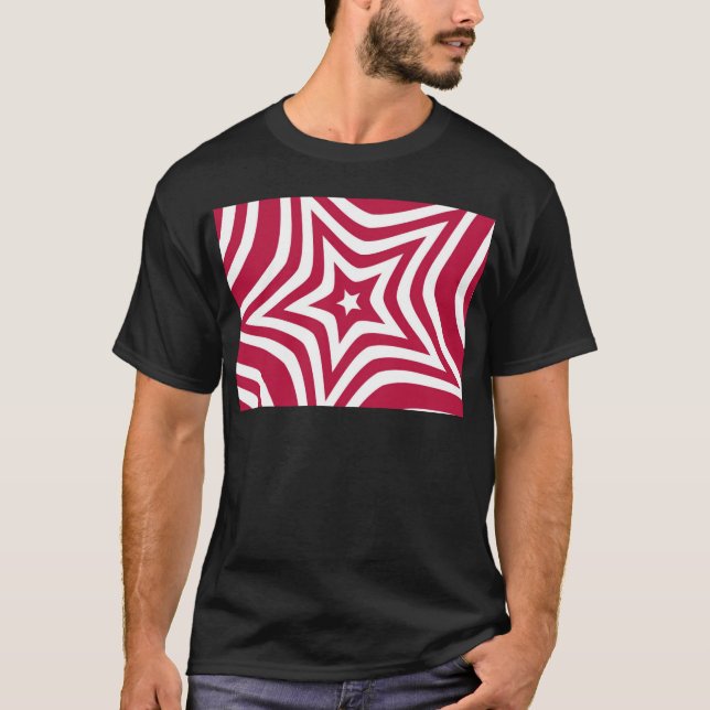 Bold & Bright Red & White Star in a Vector Pattern T-Shirt (Front)