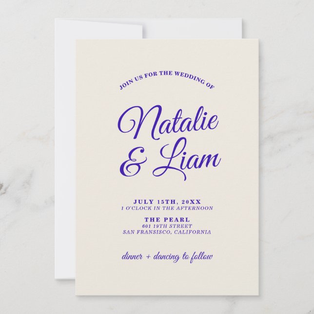 Bold Bright Retro Funky Unique Modern Wedding      Invitation (Front)