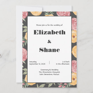 Bold & Bright Roses Wedding Invitation