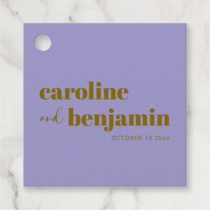 Bold Bright Soft Purple Chic Modern Wedding Favour Tags