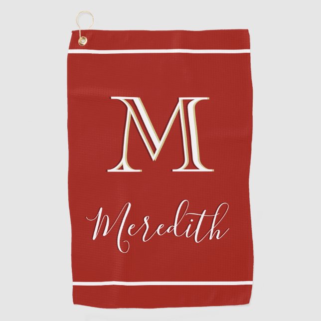  Bold Bright with a Unique 3 Colour Monogram I Nam Golf Towel (Front)