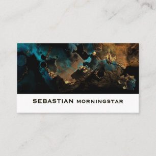 Bold Bronze Aqua Liquid Agate Business Card