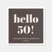 Bold Brown Cream Modern Chic 50th Birthday Party