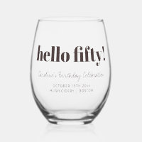 Bold Brown Modern 50th Birthday Custom Favor