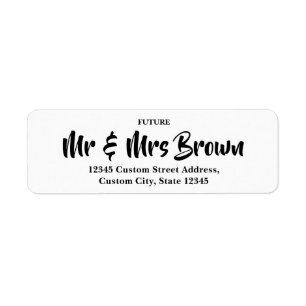 Bold Brush Lettering Wedding Return Address Label