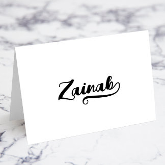 Bold Brush Script B Swash Name Place Cards