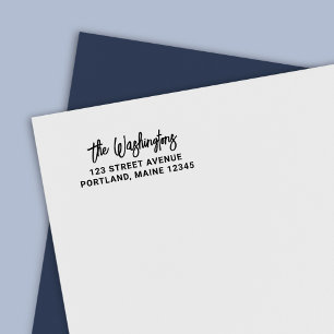 Bold Brush Script Last Name Return Address Self-inking Stamp