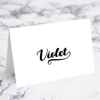 Bold Brush Script T Swash Name Place Cards