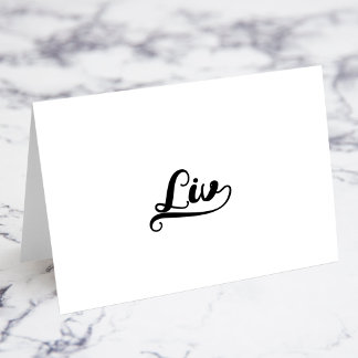 Bold Brush Script V Swash Name Place Cards