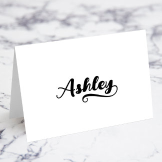 Bold Brush Script Y Swash Name Place Cards