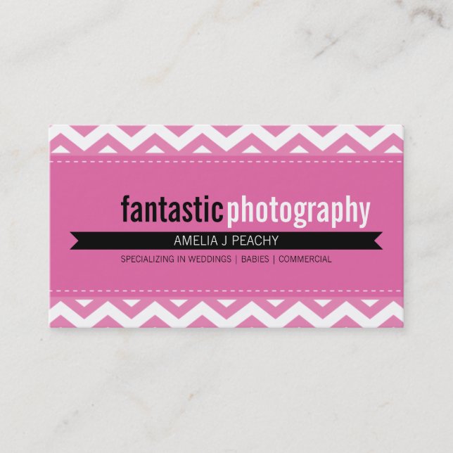 BOLD BUSINESS CARD :: simple modern chevron 10 (Front)