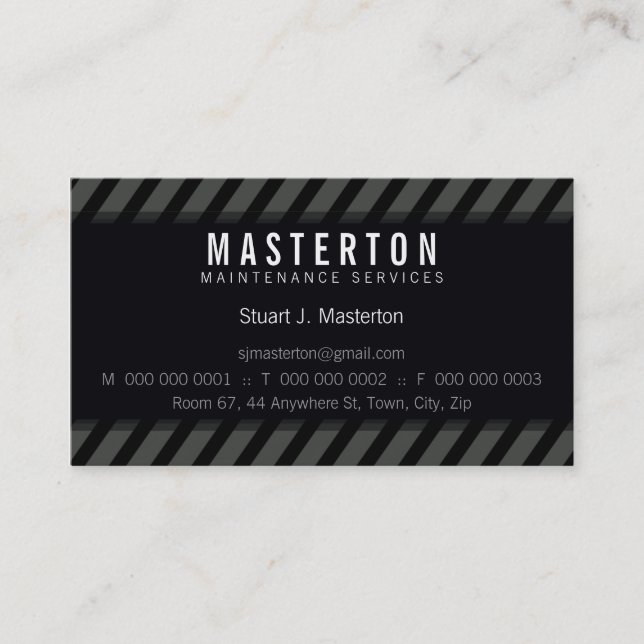 BOLD BUSINESS CARD :: warning stripes 5 (Front)