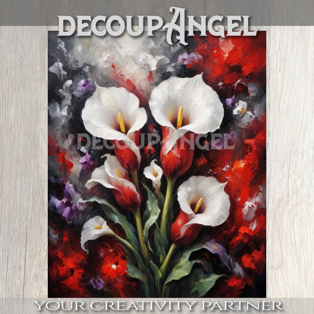 Bold Calla Lilies – Striking Floral Decoupage Tissue Paper (Creator Uploaded)